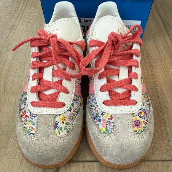 Adidas Kids Samba Sneakers - Pink and Gray Floral - Picture 3 of 7